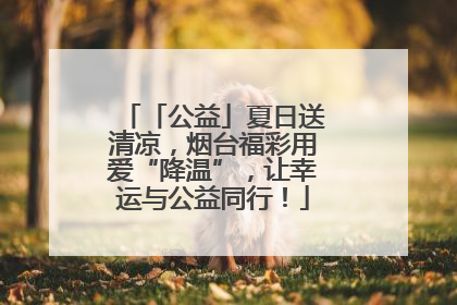 「公益」夏日送清凉，烟台福彩用爱“降温”，让幸运与公益同行！