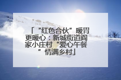 “红色合伙”暖胃更暖心：新城街道阎家小庄村“爱心午餐”情满乡村