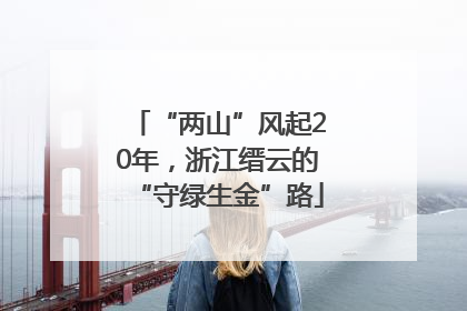 “两山”风起20年，浙江缙云的“守绿生金”路