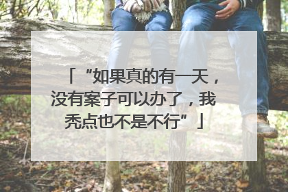 “如果真的有一天，没有案子可以办了，我秃点也不是不行”
