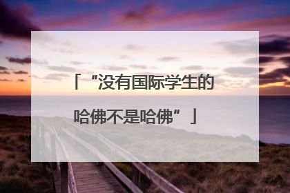 “没有国际学生的哈佛不是哈佛”