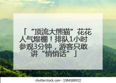 “顶流大熊猫”花花人气爆棚！排队1小时参观3分钟，游客只敢讲“悄悄话”