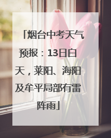 烟台中考天气预报：13日白天，莱阳、海阳及牟平局部有雷阵雨