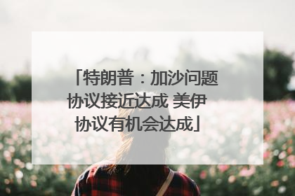 特朗普：加沙问题协议接近达成 美伊协议有机会达成