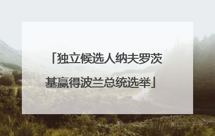 独立候选人纳夫罗茨基赢得波兰总统选举