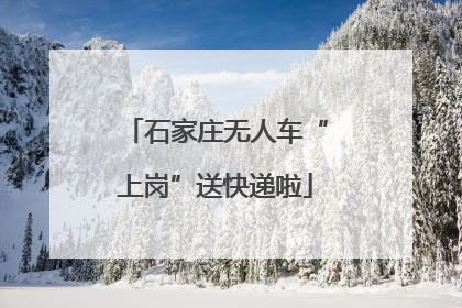 石家庄无人车“上岗”送快递啦
