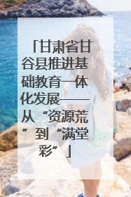 甘肃省甘谷县推进基础教育一体化发展——从“资源荒”到“满堂彩”