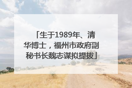 生于1989年、清华博士，福州市政府副秘书长魏志谋拟提拔