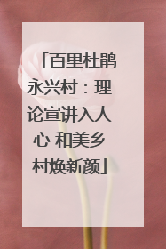 百里杜鹃永兴村：理论宣讲入人心 和美乡村焕新颜