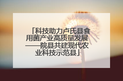 科技助力卢氏县食用菌产业高质量发展——院县共建现代农业科技示范县