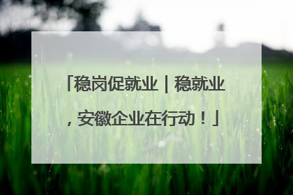 稳岗促就业｜稳就业，安徽企业在行动！