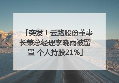 突发！云路股份董事长兼总经理李晓雨被留置 个人持股21%