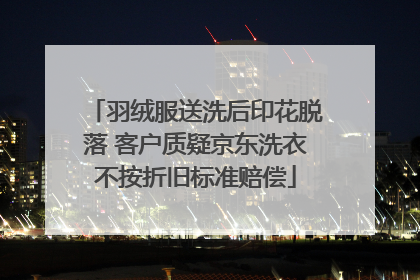 羽绒服送洗后印花脱落 客户质疑京东洗衣不按折旧标准赔偿