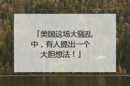 美国这场大骚乱中，有人提出一个大胆想法！