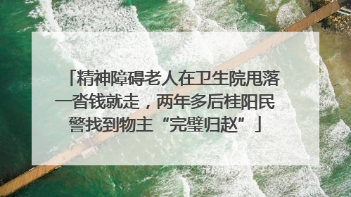 精神障碍老人在卫生院甩落一沓钱就走，两年多后桂阳民警找到物主“完璧归赵”