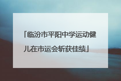 临汾市平阳中学运动健儿在市运会斩获佳绩