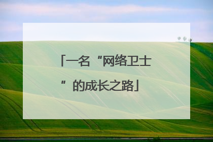 一名“网络卫士”的成长之路