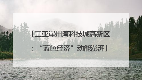 三亚崖州湾科技城高新区：“蓝色经济”动能澎湃
