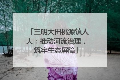 三明大田桃源镇人大：推动河流治理，筑牢生态屏障