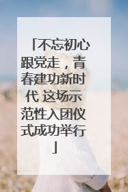 不忘初心跟党走，青春建功新时代 这场示范性入团仪式成功举行