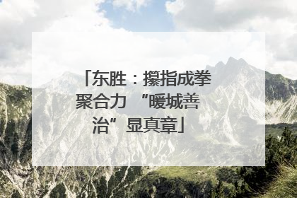 东胜：攥指成拳聚合力 “暖城善治”显真章