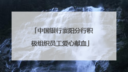 中国银行襄阳分行积极组织员工爱心献血