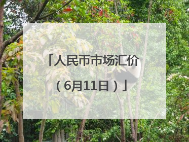 人民币市场汇价（6月11日）