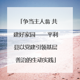 争当主人翁 共建好家园——平利县以党建引领基层善治的生动实践