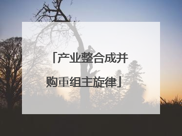 产业整合成并购重组主旋律