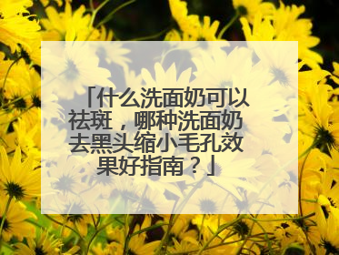 什么洗面奶可以祛斑，哪种洗面奶去黑头缩小毛孔效果好指南？