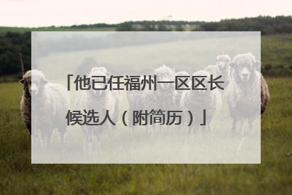 他已任福州一区区长候选人（附简历）
