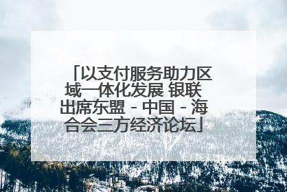 以支付服务助力区域一体化发展 银联出席东盟－中国－海合会三方经济论坛