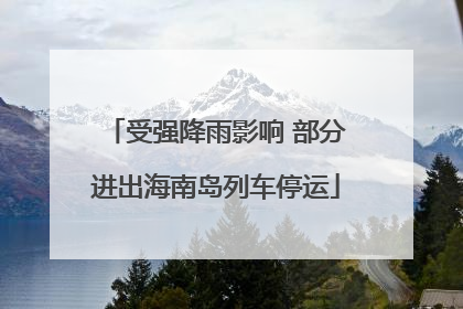 受强降雨影响 部分进出海南岛列车停运