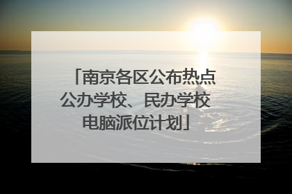 南京各区公布热点公办学校、民办学校电脑派位计划