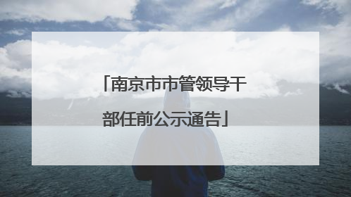 南京市市管领导干部任前公示通告