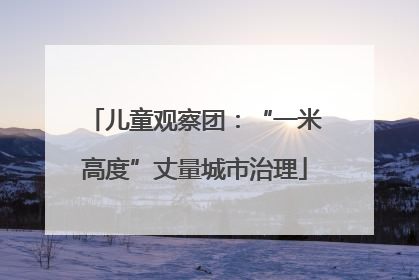 儿童观察团：“一米高度”丈量城市治理