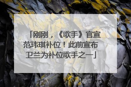 刚刚，《歌手》官宣范玮琪补位！此前宣布卫兰为补位歌手之一