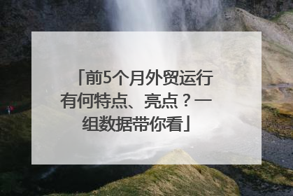 前5个月外贸运行有何特点、亮点？一组数据带你看