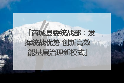 商城县委统战部：发挥统战优势 创新高效能基层治理新模式