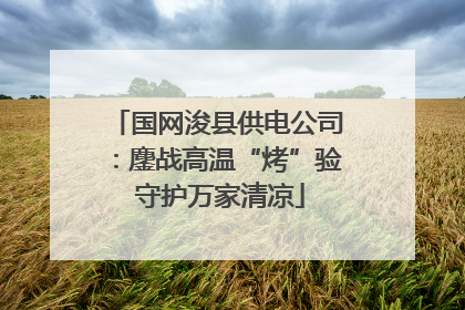 国网浚县供电公司：鏖战高温“烤”验 守护万家清凉