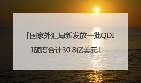国家外汇局新发放一批QDII额度合计30.8亿美元