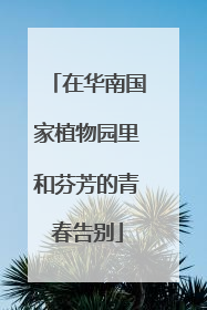 在华南国家植物园里和芬芳的青春告别