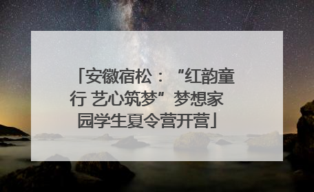 安徽宿松：“红韵童行 艺心筑梦”梦想家园学生夏令营开营
