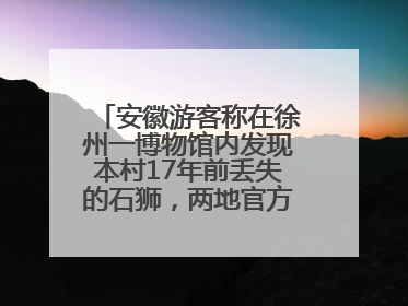 安徽游客称在徐州一博物馆内发现本村17年前丢失的石狮，两地官方最新回应