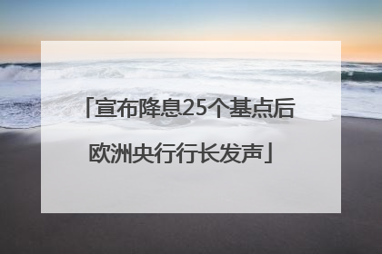 宣布降息25个基点后 欧洲央行行长发声