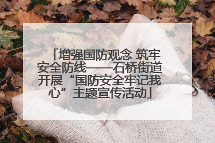 增强国防观念 筑牢安全防线——石桥街道开展“国防安全牢记我心”主题宣传活动