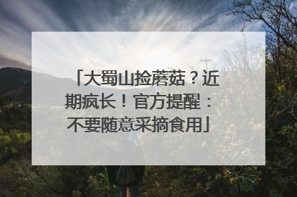 大蜀山捡蘑菇？近期疯长！官方提醒：不要随意采摘食用