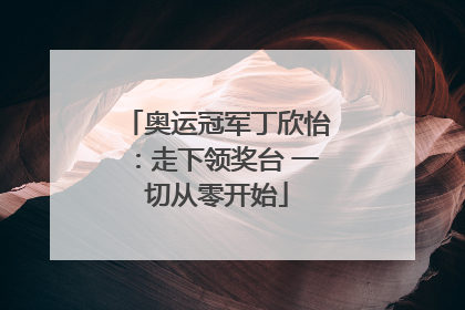奥运冠军丁欣怡：走下领奖台 一切从零开始