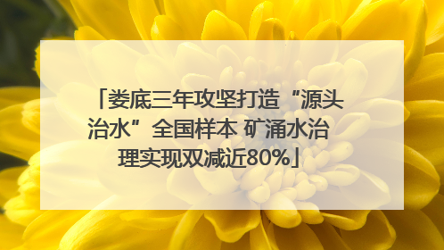 娄底三年攻坚打造“源头治水”全国样本 矿涌水治理实现双减近80%