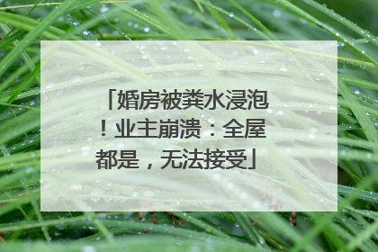 婚房被粪水浸泡！业主崩溃：全屋都是，无法接受